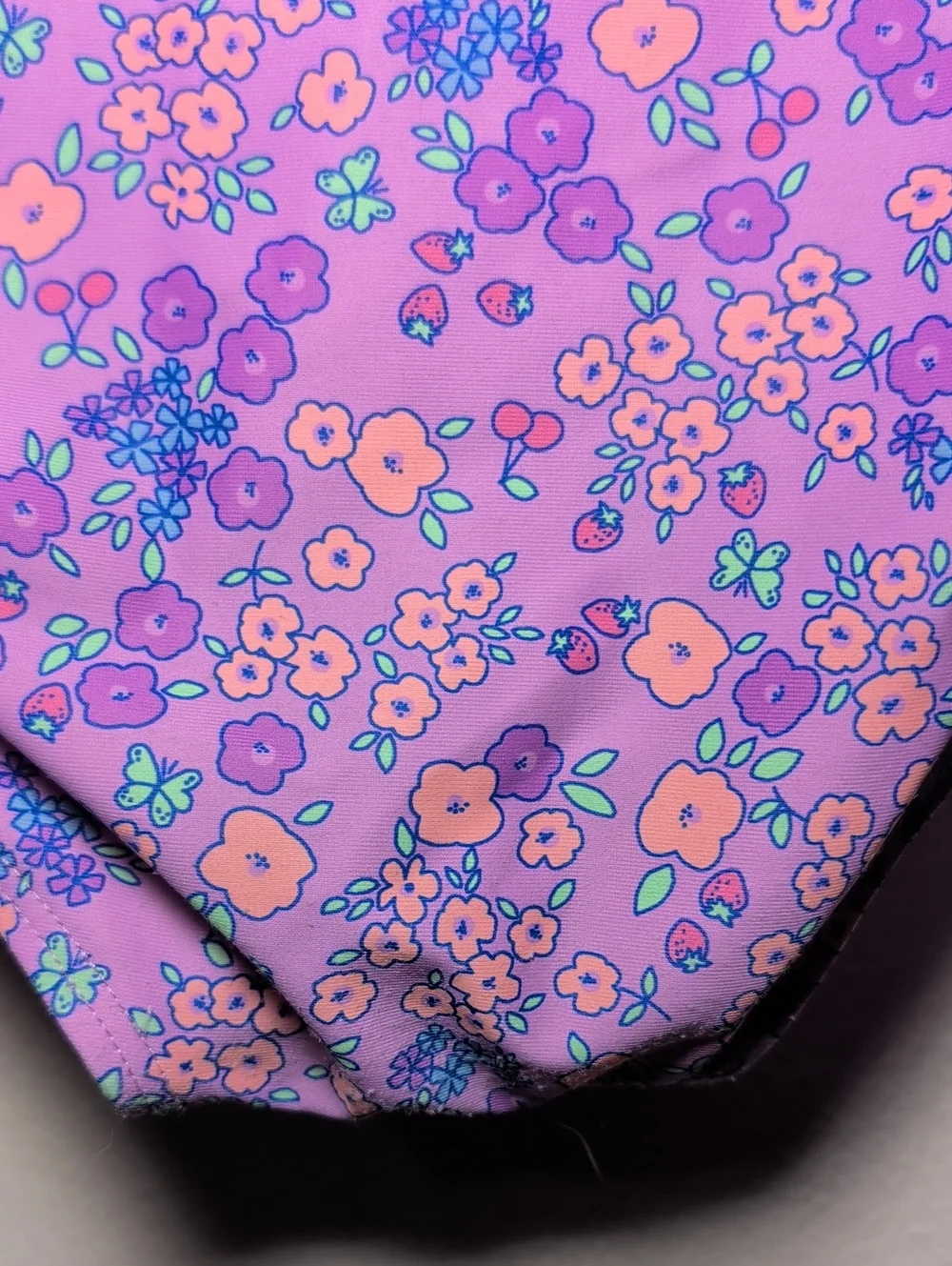 Jumping Beans Baby Girl One-Piece Swimsuit Purple Floral Long Sleeve Zip Sz 18M